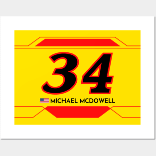 Michael McDowell #34 2023 NASCAR Design Posters and Art